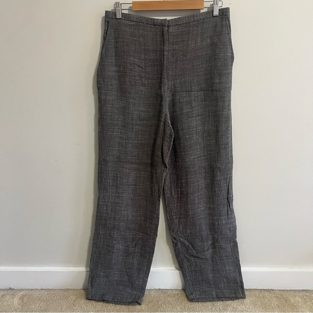 Eileen Fisher Women’s Gray Textured Dress Pants Work Pants Wide Leg Straight Leg